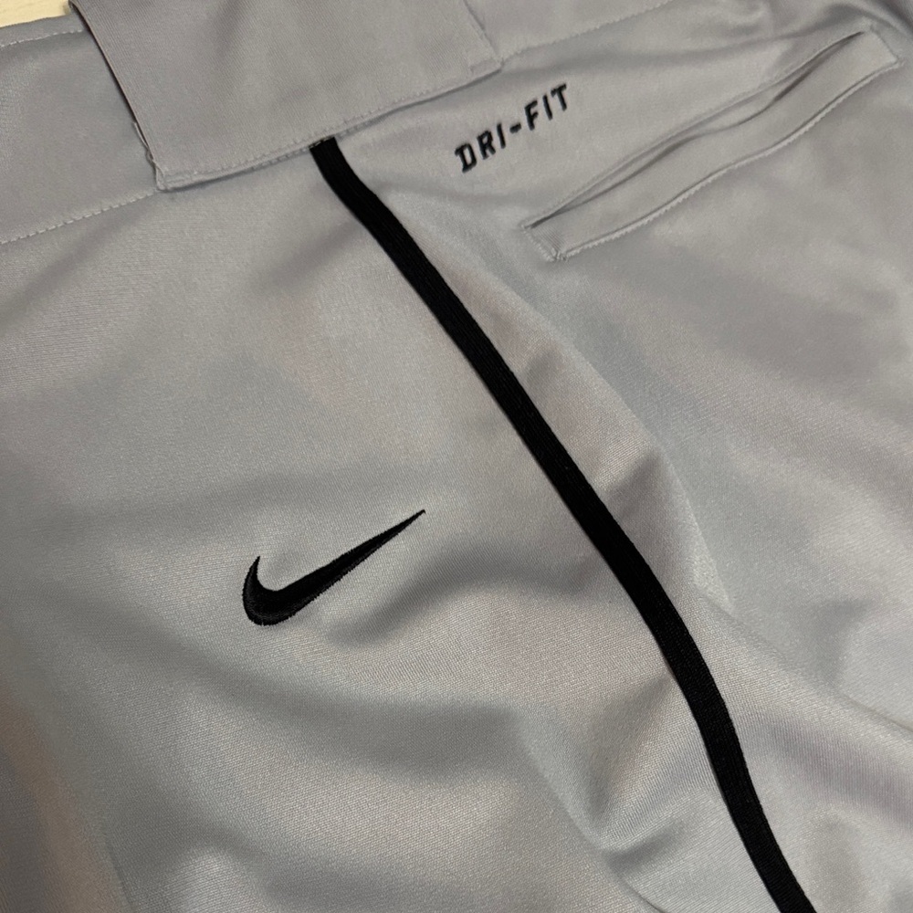 Nike Light Gray Dri-FIT Baseball Pants with Black Accents - Picture 2 of 9
